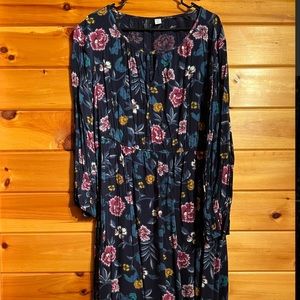 Navy floral Old Navy midi dress